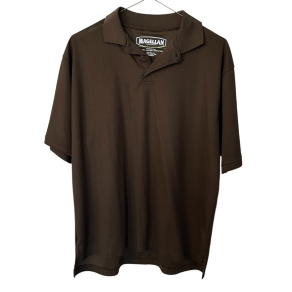 Magellan Men’s Brown Short Sleeve Odor Control Quick Dry Voyager Polo Sz L GUC - Picture 1 of 7